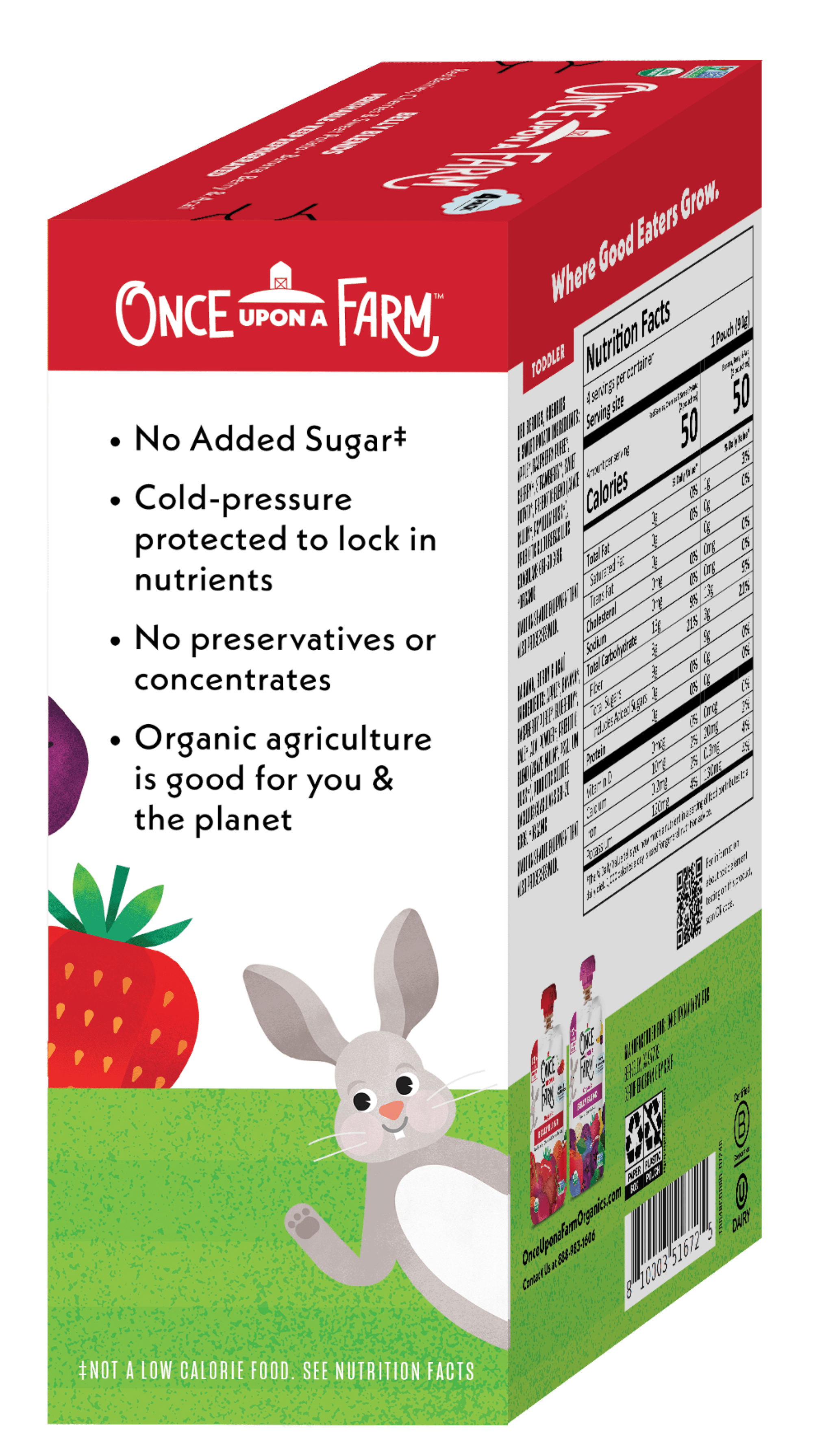 Once Upon a Farm Organic Refrigerated Toddler Food Belly Blends Variety Pack, 3.2oz Pouch (4 Pack)