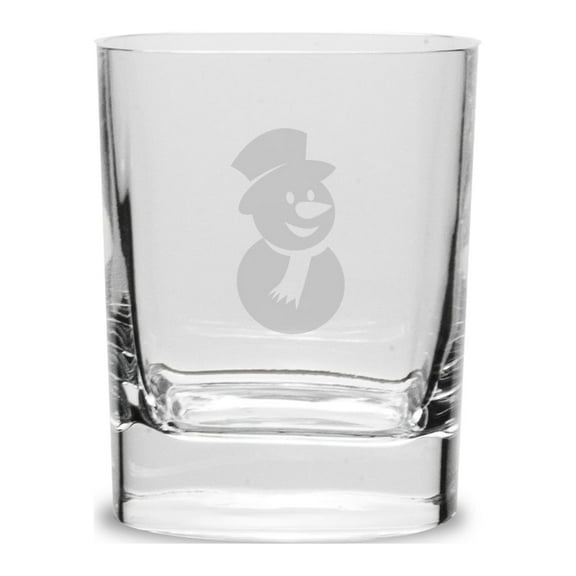 Snowman 11.75 oz. Deep Etched Double Old Fashioned Glass