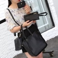 thumbnail image 5 of Mwjwdo Women's Vintage Oil Wax Leather 4-Piece Tote Bag Set, Solid Color Top Handle Satchel Crossbody Handbags for Daily Commute Black, 5 of 6