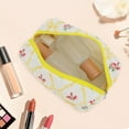 thumbnail image 5 of Unique Bargains 1 Pc Cartoon Print Bow Rose Style Drawstring Makeup Bag for Vacation Yellow Polyester, 5 of 6