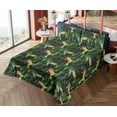 thumbnail image 4 of Ambesonne Birds and Nature Fitted & Flat Sheet with Sham 3 Pcs Set, Art Hummingbirds, Twin XL, Fern Green Vermilion, 4 of 5