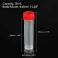 thumbnail image 2 of Uxcell 30mL Plastic Test Tubes, 40 Pack Frozen Test Tube Vial Container Storage Screw Cap, Red Clear, 2 of 6