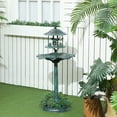 thumbnail image 2 of Outsunny 3-in-1 Garden Bird Bath Bowl Pedastal with Bird Feeder, Green, 2 of 10