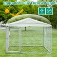 thumbnail image 4 of VIVIJASON Outdoor Large Dog Kennel Heavy Duty Fence Dog Cage with Galvanized Chain Link, Outside Pen Playpen Dog Run House with UV & Waterproof Cover and Secure Lock for Backyard, 4 of 7