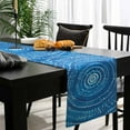 thumbnail image 4 of Blue Boho Geometric Cotton Linen Table Runner 14 x 72 inch Ombre Abstract Tie Dye Aesthetic Non-slip Rectangular Dining Table Decor for Wedding Party Holiday Dinner, 4 of 8