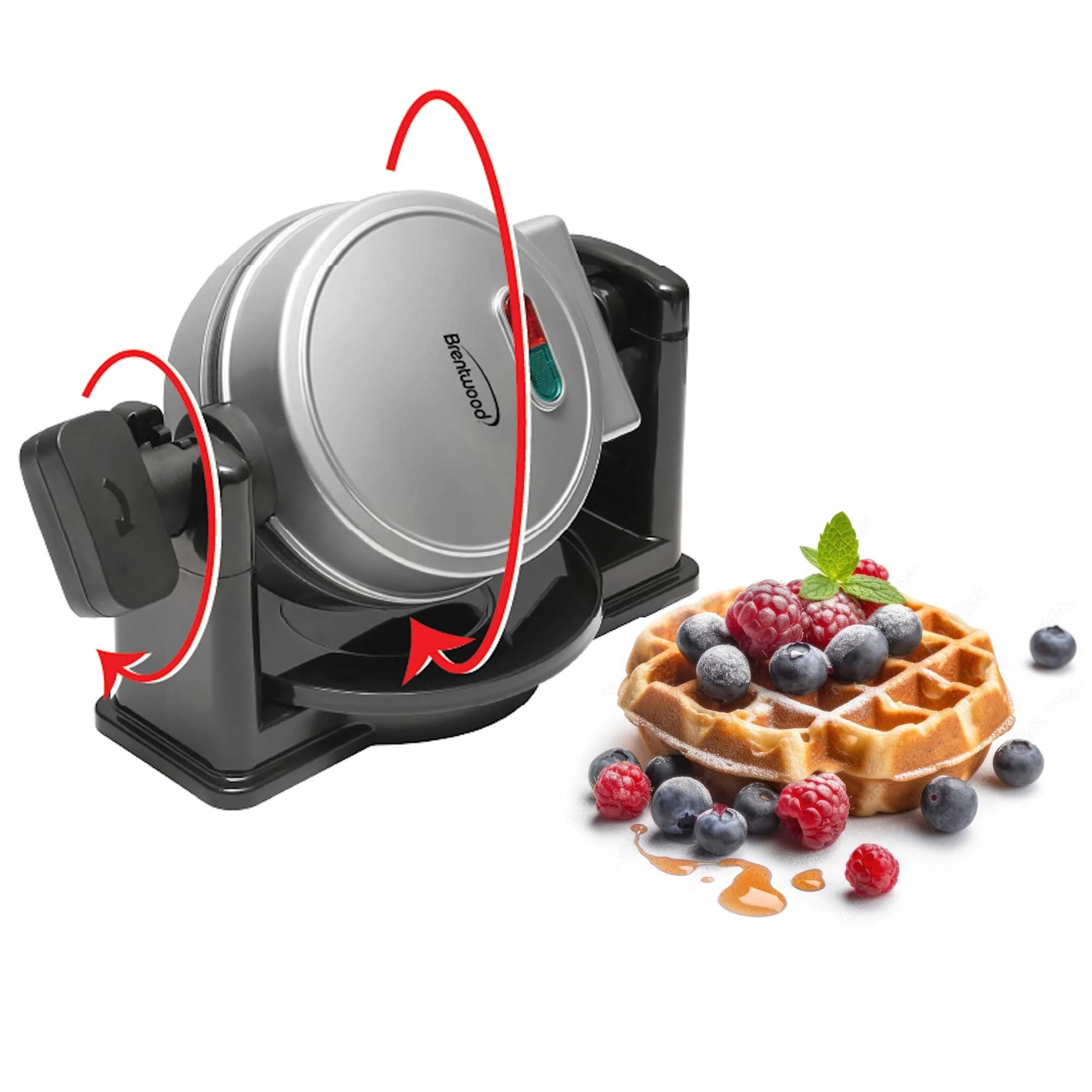 Brentwood TS-231S Electric Belgian Waffle Maker, Silver, TS-231S