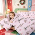 thumbnail image 4 of Manfei Kawaii Christmas Snowflake 7pcs Queen Bedding,Winter Holiday Bedding Comforter Set Queen,Pink Reversible, 4 of 7