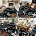 thumbnail image 5 of Black Blue Coastal Area Rugs 5'x7', Small Throw Rugs for Laundry Room Playroom, Summer Beach Coral Shell Starfish Seahorse Indoor Outdoor Rug Non-Slip Low Pile Carpet Runner Reversible Floor Mats, 5 of 8