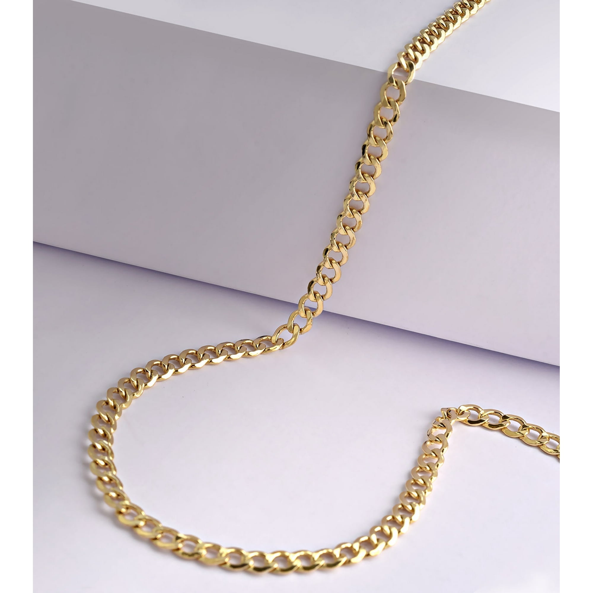 Jewelry Atelier Gold Chain Necklace Collection - 14K Solid Yellow Gold Filled Miami Cuban Curb Link Chain Necklaces for Women and Men with Different Sizes (2.7mm, 3.6mm, 4.5mm, or 5.5mm)