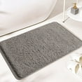 thumbnail image 4 of Taotanxi Fluffy Bathroom Rug Mat Small 24x16, Absorbent Thick Microfiber Mats with Non Slip Rubber Backing, Quick Dry Machine Washable Bath Rugs for Bathroom Floor, Bathtub and Shower, Dark Gray, 4 of 5