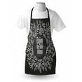 thumbnail image 4 of Enjoy the Little Things Apron, Blooming Wreath with Calligraphy on Greyscale Backdrop, Unisex Kitchen Bib with Adjustable Neck for Cooking Gardening, Adult Size, Charcoal Grey and White, by Ambesonne, 4 of 4