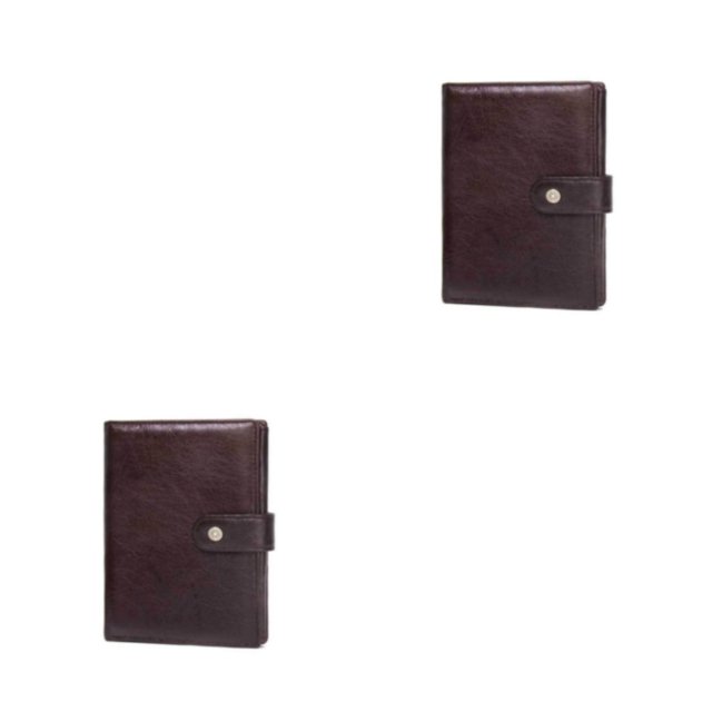 Monedero plegable de cuero Sonducket para Hombre y Mujer Café 2Conjunto