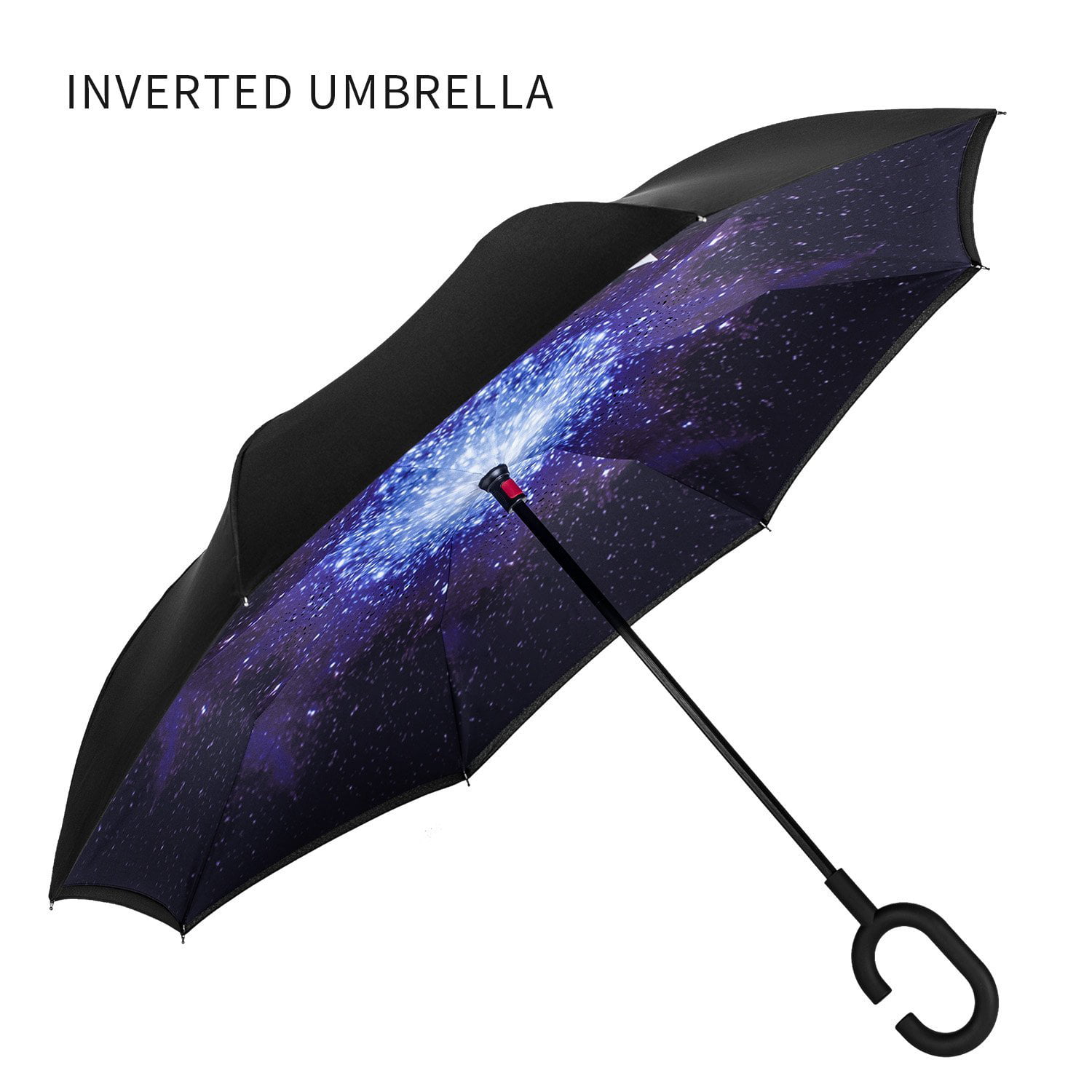 Umbrella Windproof Inside Out Umbrella with C-Shaped Handle from ARDECO Reverse Umbrella Inverted Umbrella Upside Down Umbrella Eiffel Tower 