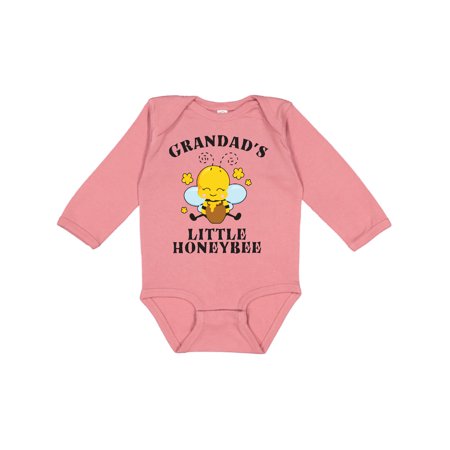 

Inktastic Cute Bee Grandad s Little Honeybee with Stars Gift Baby Boy or Baby Girl Long Sleeve Bodysuit