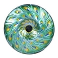 thumbnail image 4 of Hi-Line Gift Ltd 78415-P Solar Glass Turquoise Peacock Feathers Bird Bath with Stand, 4 of 5
