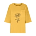 thumbnail image 5 of YUGYXL Casual Gauze Shirt for Women 3/4 Sleeve Loose Fit Linen Tops Comfy Soft Lightweight Tunic Tee Summer Vacation Blouse Yellow S, 5 of 6