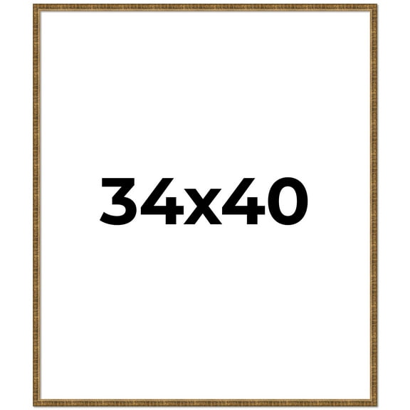 34x40 Frame Gold Solid Wood Picture Frame - Complete Modern Photo Frame Includes UV Acrylic