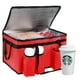 thumbnail image 3 of Insulated Food Delivery Bag with 4 Cup Holder, XXX-Large Insulated Grocery Bags with Zippered Top, 3 of 5