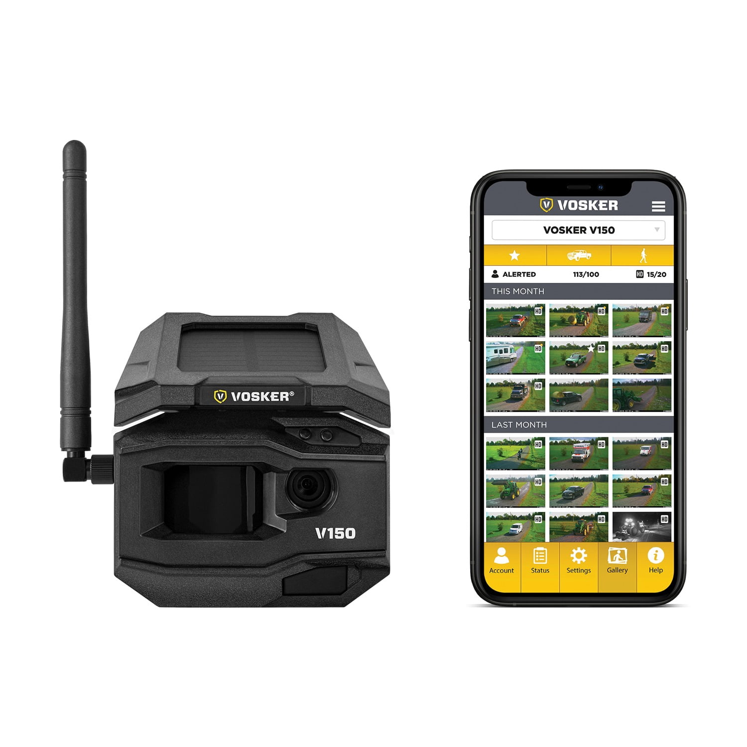 Vosker - V150-US Solar Powered 4G LTE Cellular Outdoor Security Camera.