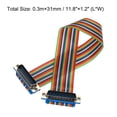thumbnail image 2 of 2 Pcs IDC Rainbow Wire Flat Ribbon Cable DB25 Male to DB25 Male 11.8 Inch Length 2.54mm Pitch, 2 of 4