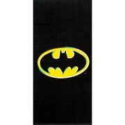 Batman Symbol Emblem Black Cotton Beach Towel, 28" X 58"