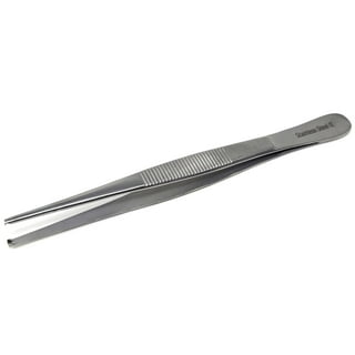 Hobby Craft Stainless Steel Tweezers with 1x2 Rat Tooth 4.75 Straight Tips Color Band