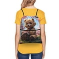 thumbnail image 4 of Sigee Romantic Floral Bear for Drawstring Zipper Backpack ,Waterproof, Durable, Lightweight Gym Bag for Sports, 4 of 5