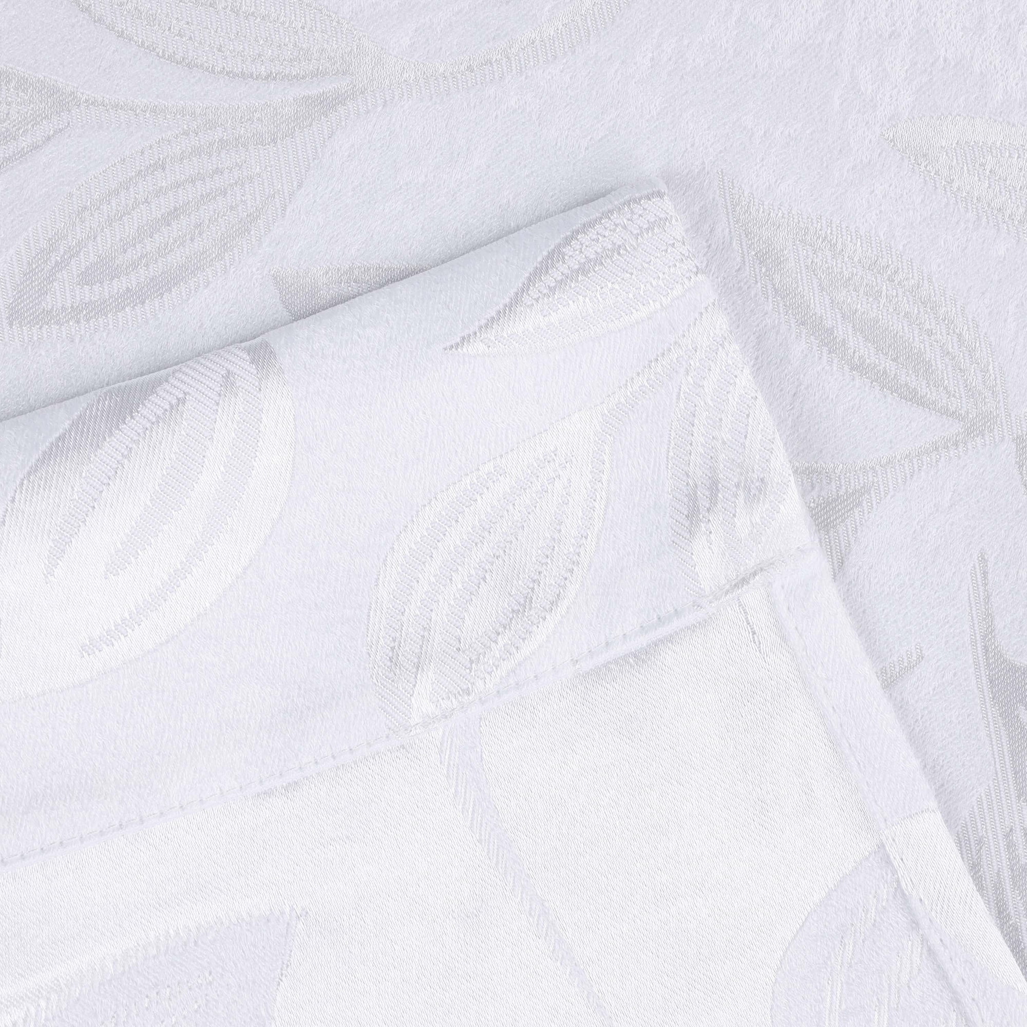Superior Blackout Leaves Curtains Set of 2, Light Filtering Grommet Curtain Panel Set, White-White, 52"W x 108"L