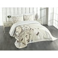 thumbnail image 3 of Ambesonne Dragonfly Quilted Bedspread Set 3 Pcs, Seasonal Flourish, Queen Size, Eggshell Brown, 3 of 5