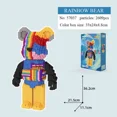 thumbnail image 1 of Toys For Kids Gift Color Net Red Love Violent Bear Series Assemble Building Block Toy Model Bricks With Lighting Set Antistress G220524, 1 of 7