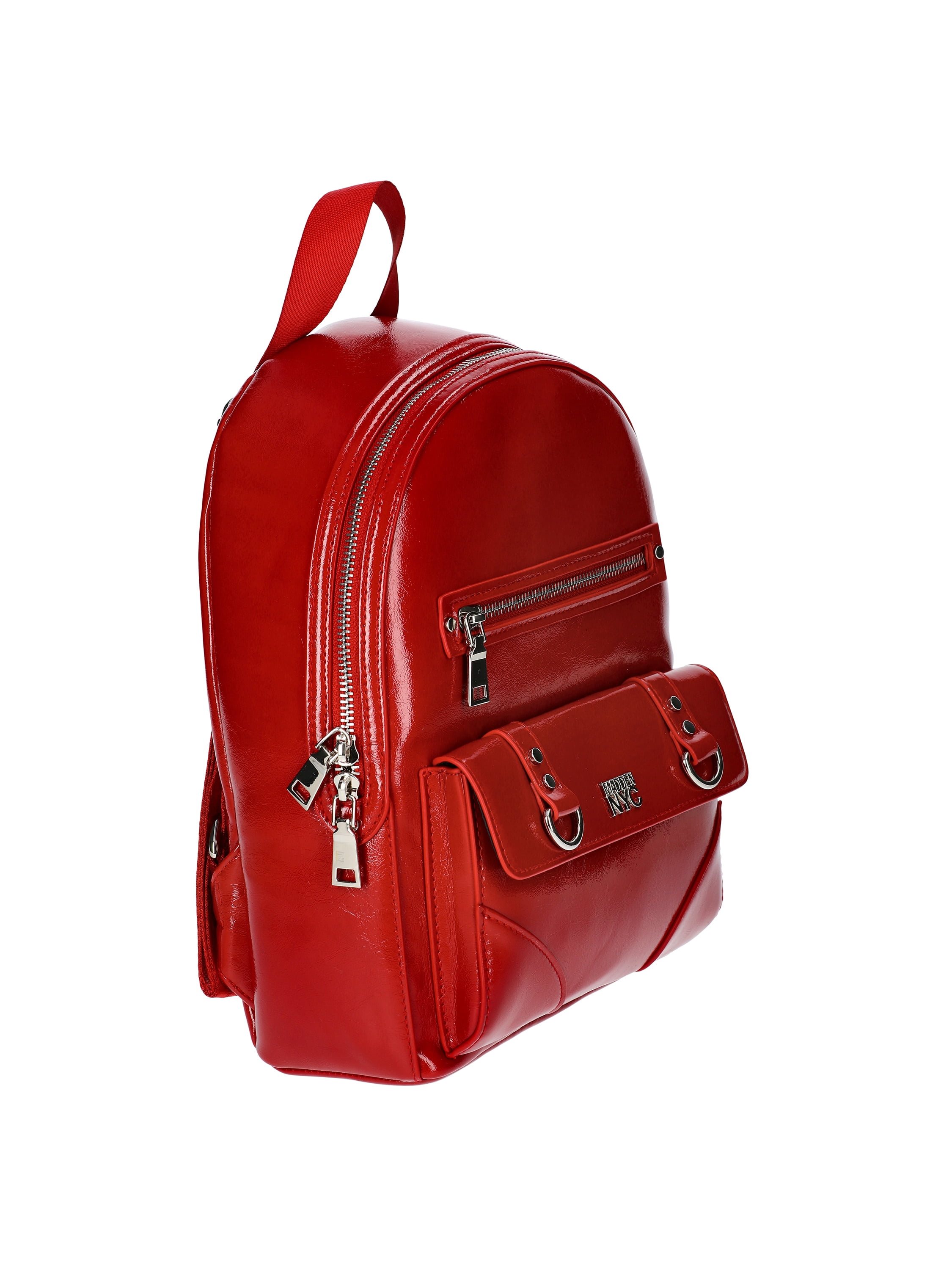 Madden NYC Women's Faux Leather Dome Ring Backpack, Red Wine