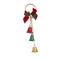 OEFNTAC Decorations Christmas Hanging Bell Decoration with Velvet Bow and Pine Cones 9.06x7.87in for Tree Scene Decor Christmas Decorations Indoor