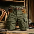 thumbnail image 5 of Aimik Men's Vintage Cargo Shorts with Multi Pocket and Button Summer Heavy Duty Cotton Shorts for Outdoor Camping, 5 of 5