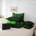 thumbnail image 6 of Feelyou Pixelate Miner Game Twin Bedding Sets 7-Piece, Check Video Games Bedding Comforter Set, Gamepad Camo Black Green Reversible Sheet Sets, Breathable Home Decor, 6 of 8