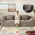 thumbnail image 3 of LUCKHAO 71" Loveseat Sofa, Corduroy Cloud Couch Boneless Sofa with Tilted Armrests, , 2-Seater Sofa with Throw Pillows, Upholstered Deep Seat, No Assembly Required, Camel, 3 of 7