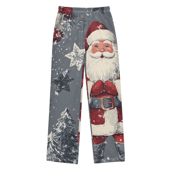 FORMRS Boys Pajama Pants with Pockets Size 6-8Y Kids Lounge Sleep Bottoms, Christmas Santa