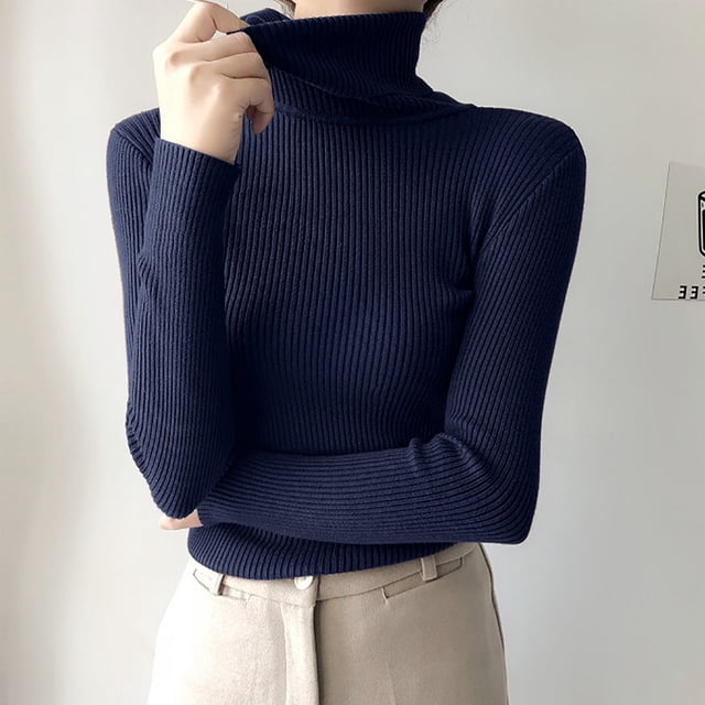 EGNMCR Turtleneck Sweater for Men,Sweaters for Men Long Sleeved High Neck Base Sweater Solid Color Pullover Sweater Knitted High Neck Sweater Womens top