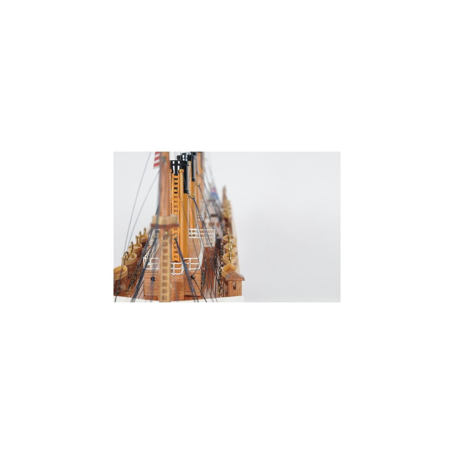 Titanic Model Ship with Lights - Wooden Lifeboats, Crane & Ladder - Red Cedar, Rosewood, Mahogany - 32" Display Piece
