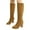 Brown, variant on Lovskoo 2024 Women's Knee High Boots Round Toe Chunky Heel Side Zipper Fabric Surface Thick Heeled High Heels Dressy High Oots Brown