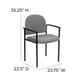 BizChair Comfort Gray Fabric Stackable Steel Side Reception Chair with Arms