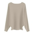 thumbnail image 2 of Baberdicy Round Neck Pullover, Women's Sweater Women's Off-Shoulder Pullover – One-Neck Sweater for Date Nights, Brunch Dates & Layering Ribbed Hem, Autumn Tones, Khaki, 3Xl, 2 of 8