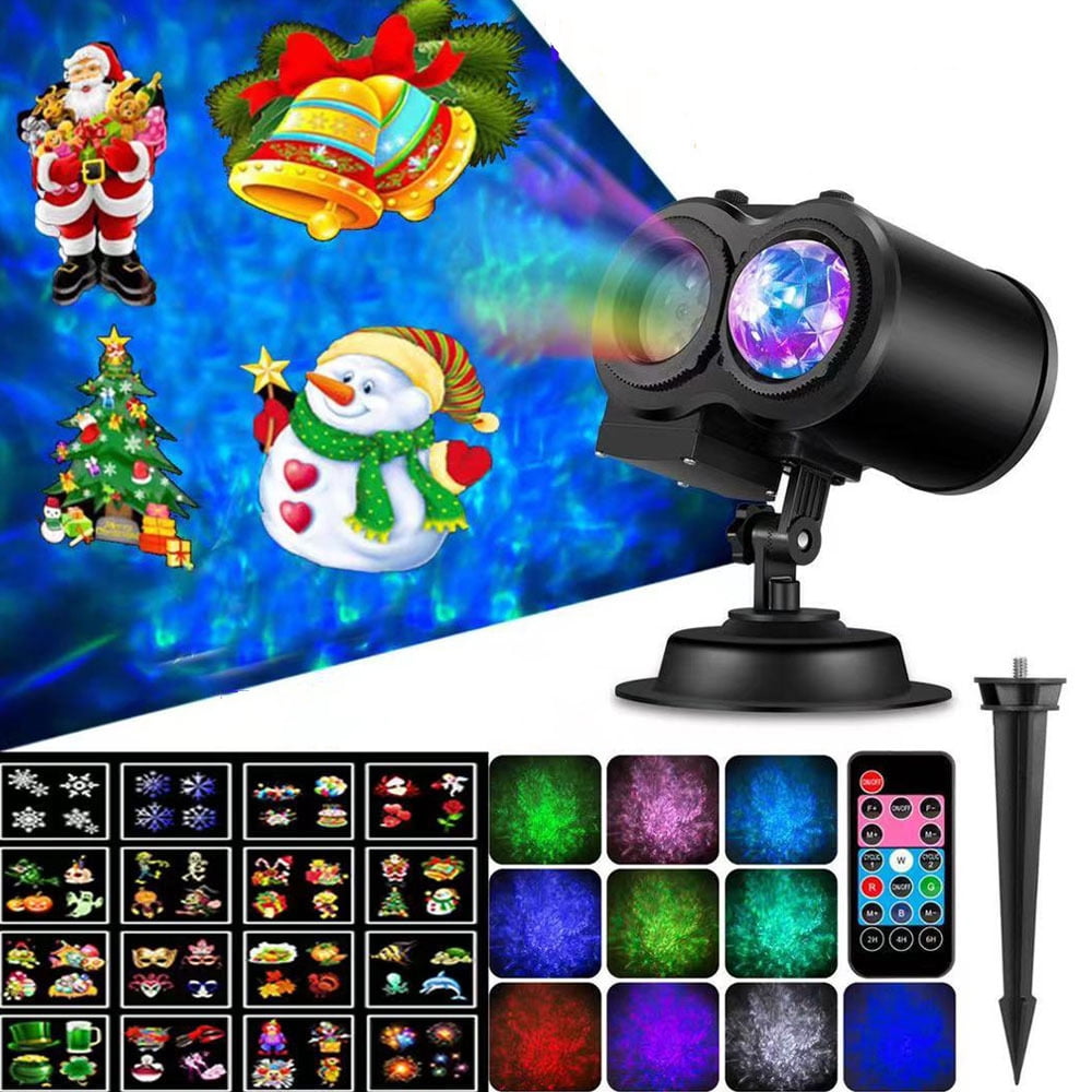 LED Christmas Projector Lights  2-in-1 Waterproof Ocean Wave Projector Light 