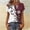 A444 Red, variant on Xdegoge T Shirt for Women Henley Button V Neck Short Sleeve Casual Everyday Wear Regular Fit Cherry Blossom Floral Graphic Ombre Print Soft Stretchy Summer Spring Tops