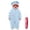 326#Blue, variant on Family Matching Hooded Big Mouth Monster Fleece Jumpsuit For Boys Girls Parent-child Matching Cartoon Loungewear Party Outfit (Add Comb) Purple 130