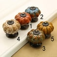 thumbnail image 6 of 6xRound Pumpkin Shape Ceramic Cabinet Pull Knobs Orange, 6 of 6