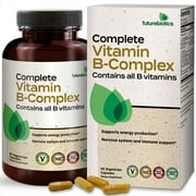 Futurebiotics Complete Vitamin B Complex (Vitamin B1, B2, B3, B6, B9 - Folic Acid, B12) All B Vitamins,  60 Veg Capsules