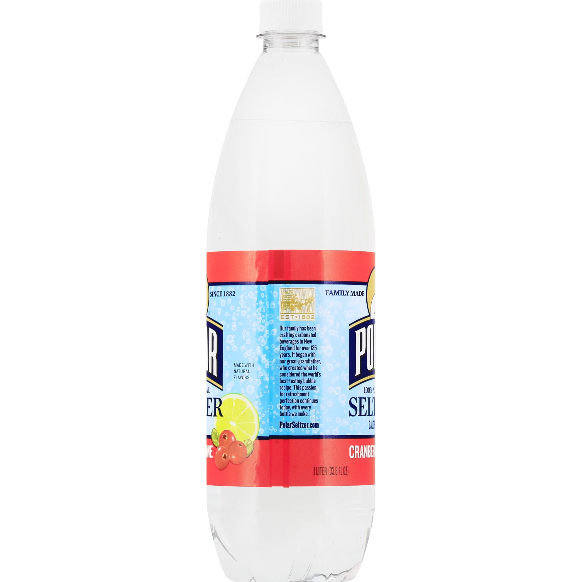 Polar Zero Calorie Cranberry Lime Sparkling Seltzer Water, 1 L, Bottle