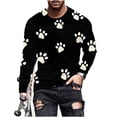 thumbnail image 2 of Ceisia Men's Colorful Glitter Paw Print T-Shirt | Slim Long-Sleeve Crewneck Casual Top Gift, 2 of 5