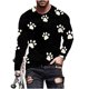 thumbnail image 2 of Ceisia Men's Colorful Glitter Paw Print T-Shirt | Slim Long-Sleeve Crewneck Casual Top Gift, 2 of 5