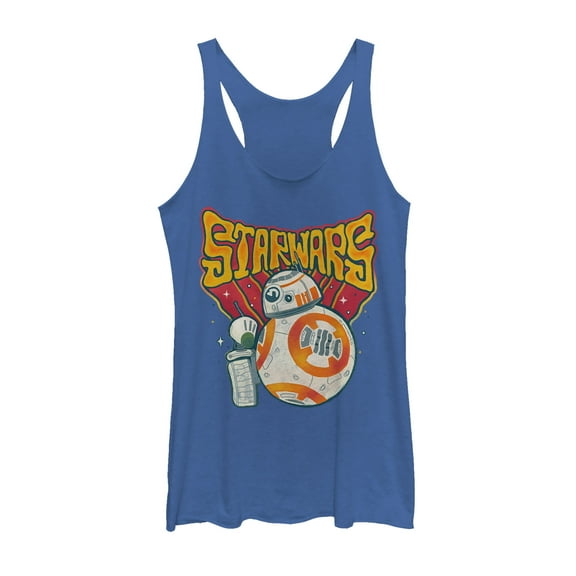 Women's Star Wars: The Rise of Skywalker Droid Duo Racerback Tank Top Royal Blue Heather Large